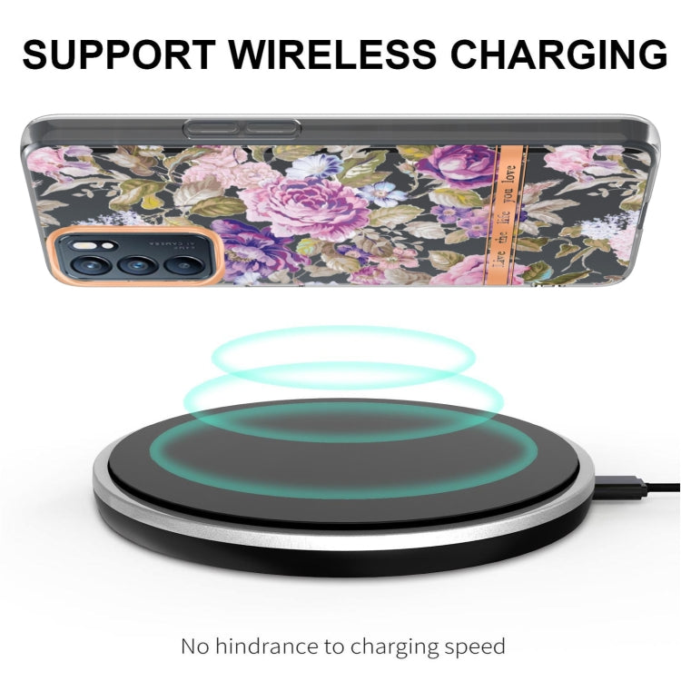 For OPPO Reno6 5G Flowers and Plants Series IMD TPU Phone Case