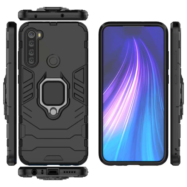 For Xiaomi Redmi Note 8T PC + TPU Shockproof Protective Case with Magnetic Ring Holder