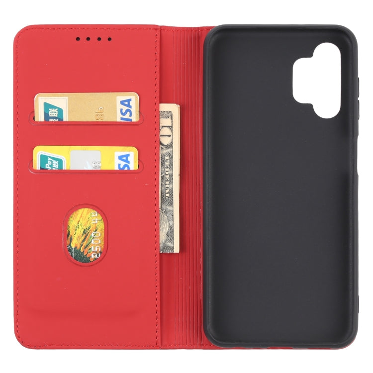 For Samsung Galaxy A13 4G Strong Magnetism Liquid Feel Leather Phone Case