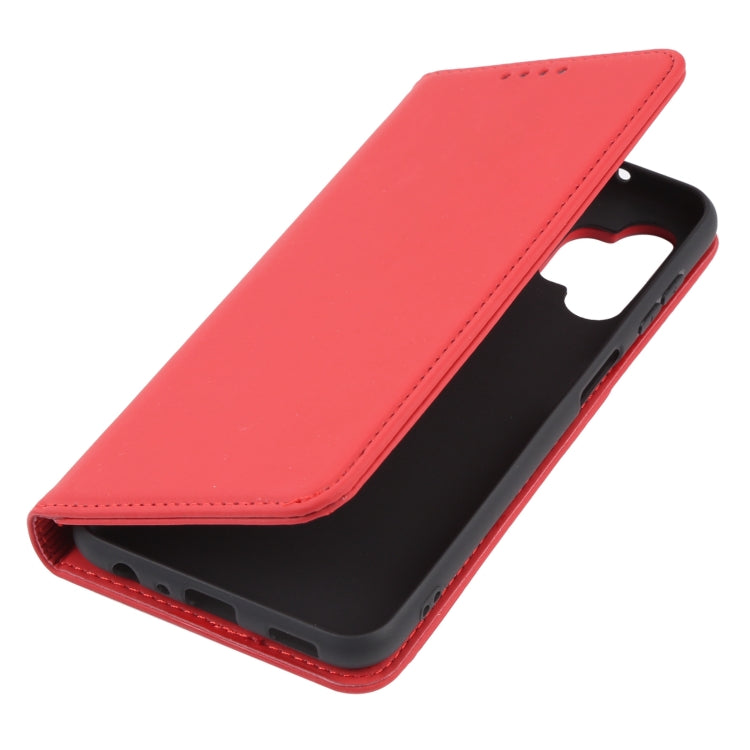 For Samsung Galaxy A13 4G Strong Magnetism Liquid Feel Leather Phone Case