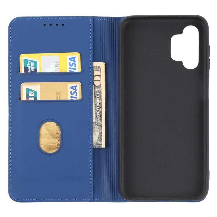For Samsung Galaxy A13 4G Strong Magnetism Liquid Feel Leather Phone Case