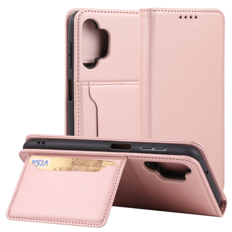 For Samsung Galaxy A13 4G Strong Magnetism Liquid Feel Leather Phone Case
