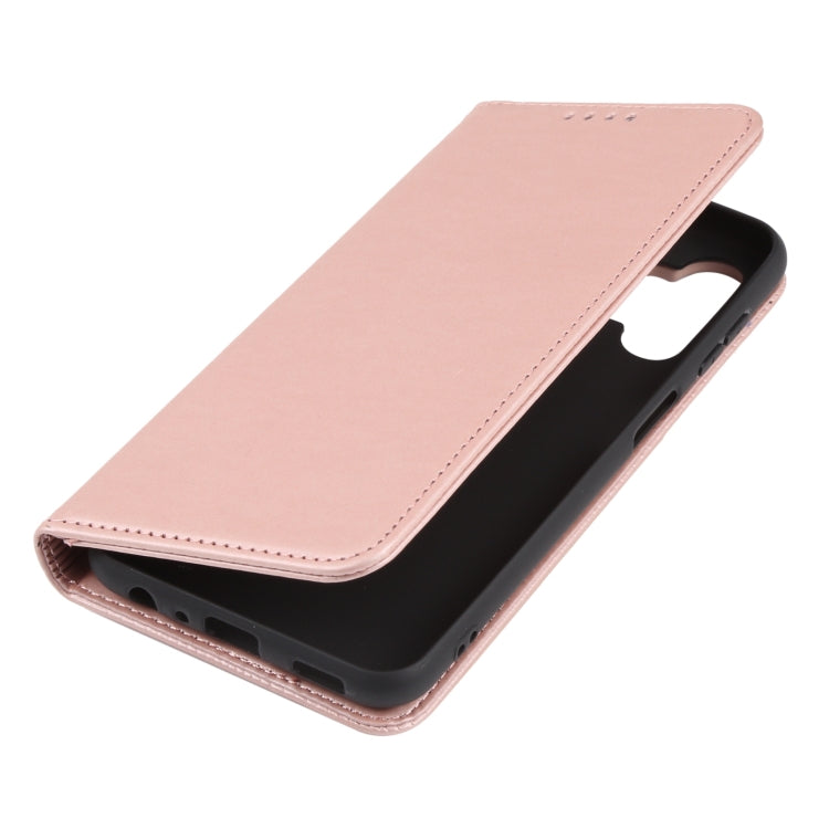 For Samsung Galaxy A13 4G Strong Magnetism Liquid Feel Leather Phone Case