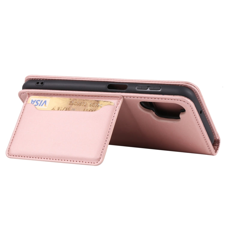 For Samsung Galaxy A13 4G Strong Magnetism Liquid Feel Leather Phone Case