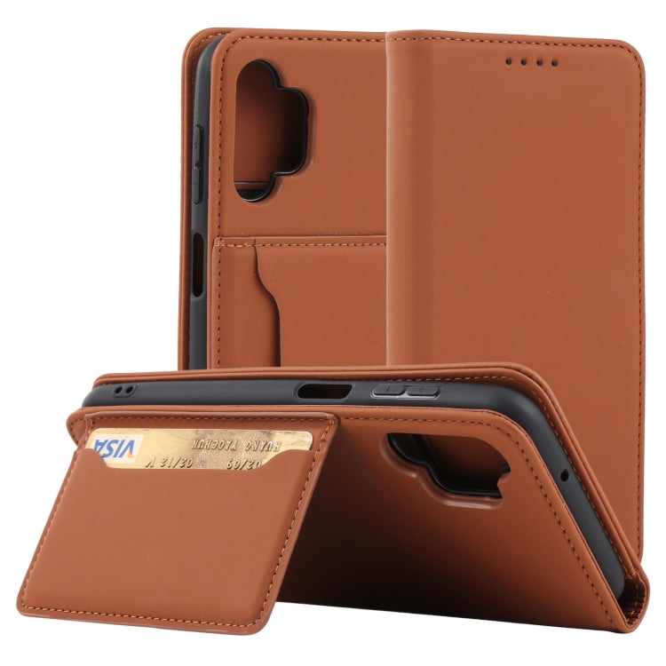 For Samsung Galaxy A13 4G Strong Magnetism Liquid Feel Leather Phone Case