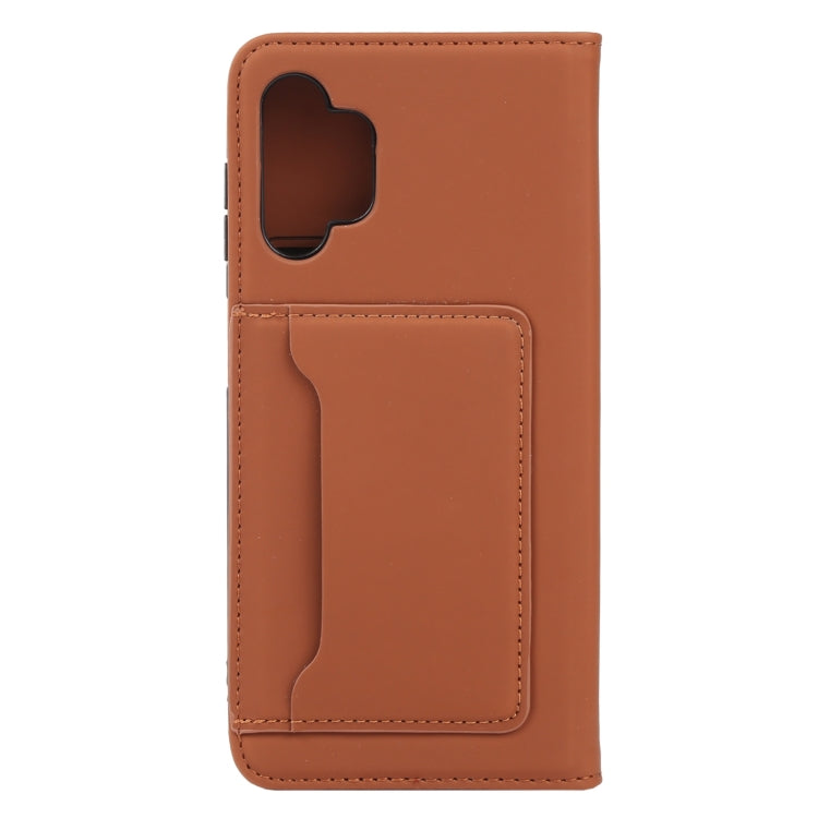 For Samsung Galaxy A13 4G Strong Magnetism Liquid Feel Leather Phone Case