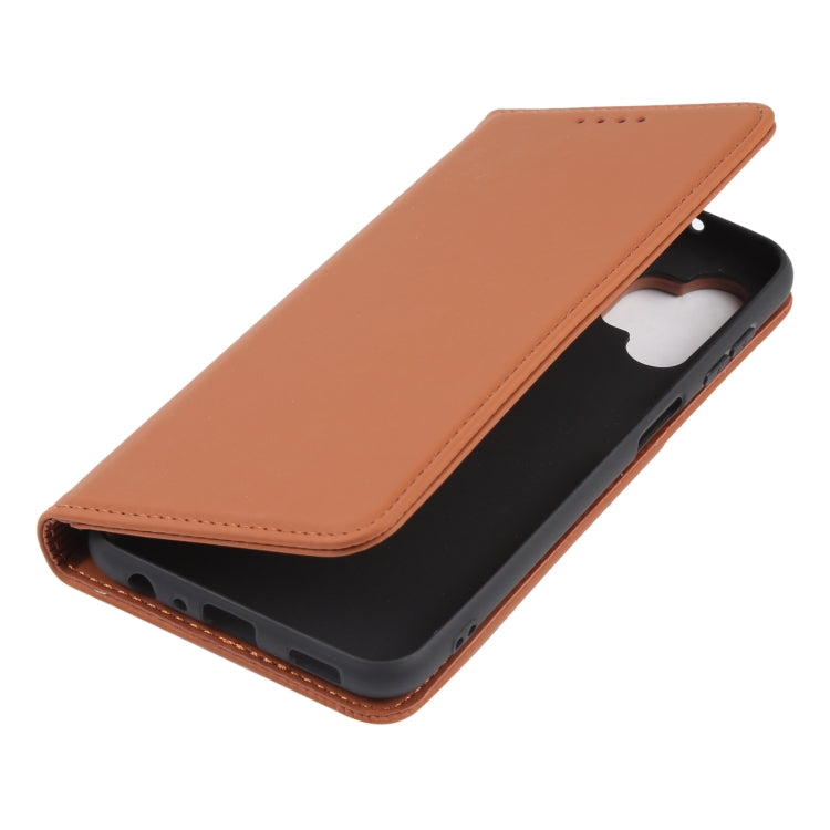 For Samsung Galaxy A13 4G Strong Magnetism Liquid Feel Leather Phone Case