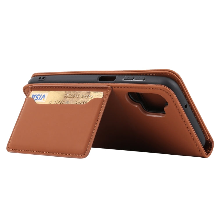 For Samsung Galaxy A13 4G Strong Magnetism Liquid Feel Leather Phone Case