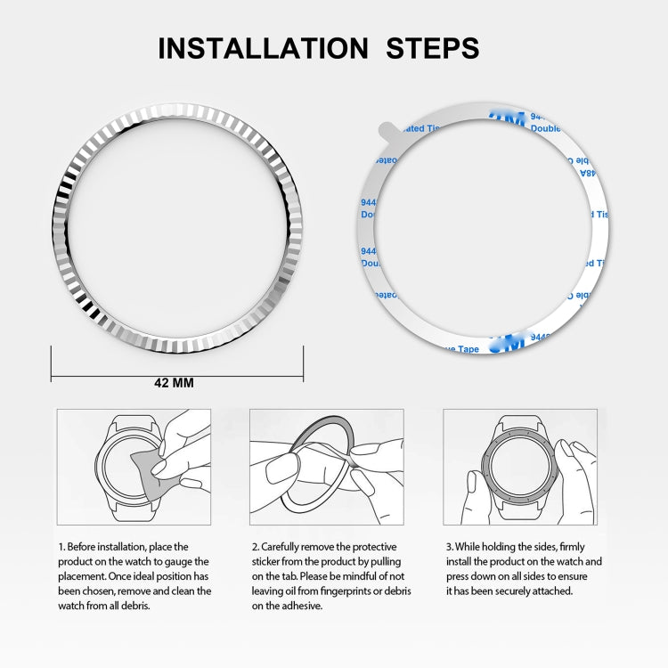 For Samsung Galaxy Watch 42mm Batch Flower Stainless Steel Bezel Ring