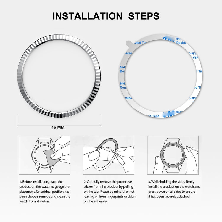 For Samsung Galaxy Watch 46mm Batch Flower Stainless Steel Bezel Ring