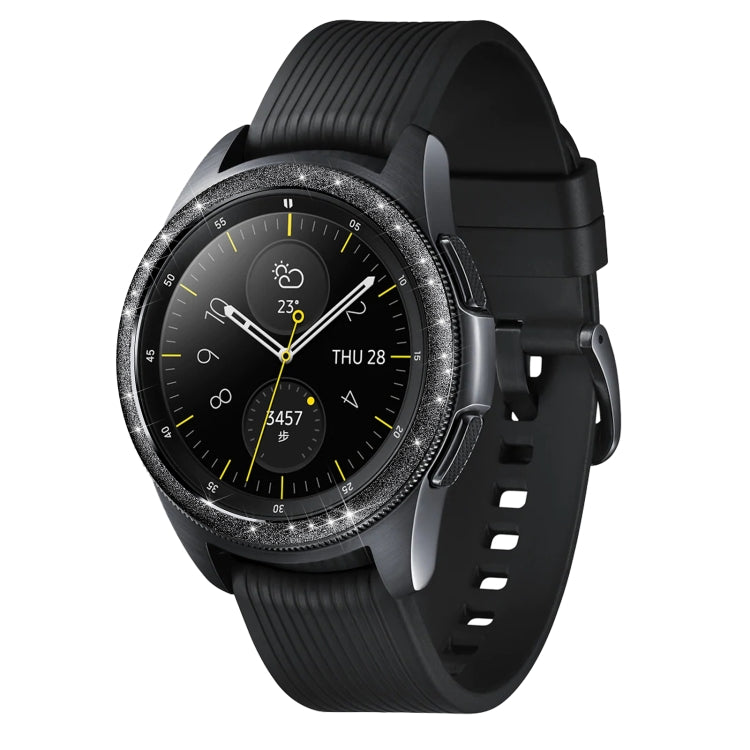 For Samsung Galaxy Watch 46mm Glitter Powder Stainless Steel Bezel Ring(Black)