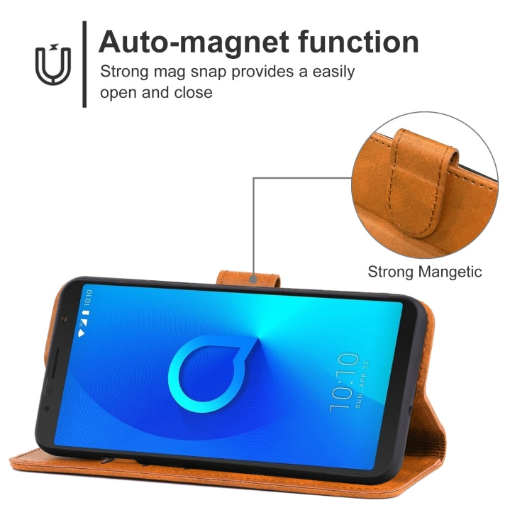 Leather Phone Case For Alcatel 3C