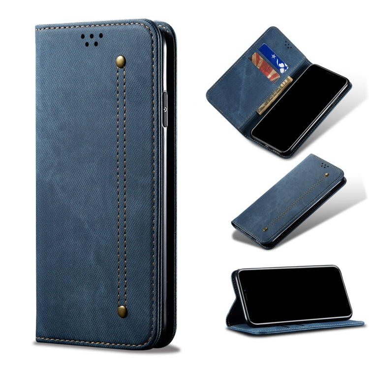 For Samsung Galaxy A73 5G Denim Texture Casual Style Leather Phone Case
