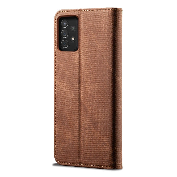 For Samsung Galaxy A73 5G Denim Texture Casual Style Leather Phone Case