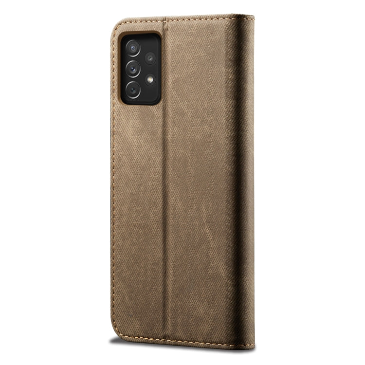 For Samsung Galaxy A73 5G Denim Texture Casual Style Leather Phone Case