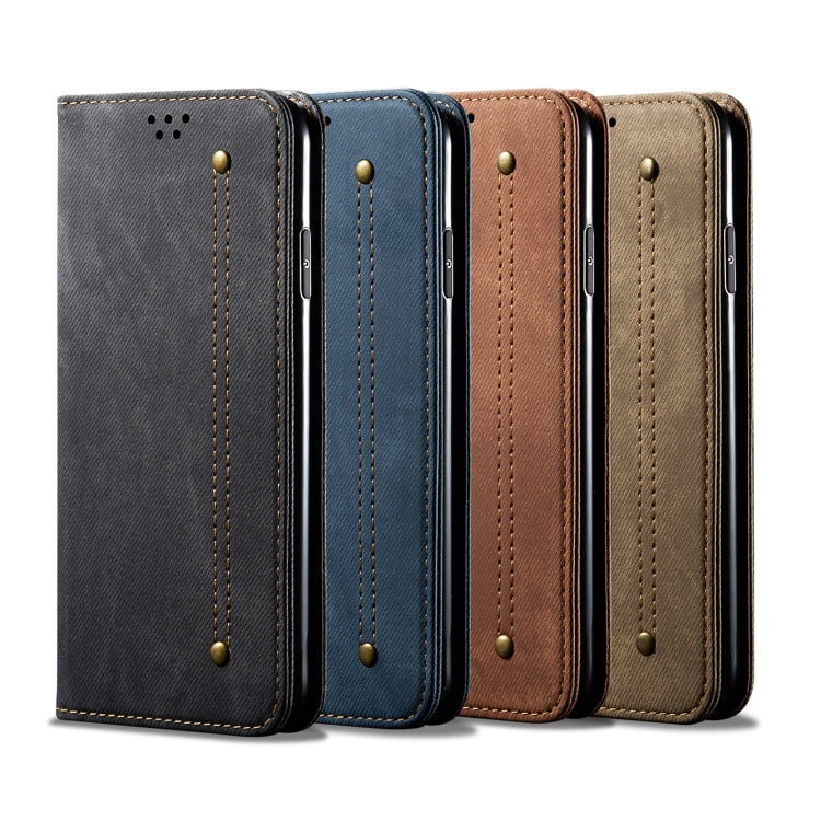 For Samsung Galaxy A73 5G Denim Texture Casual Style Leather Phone Case