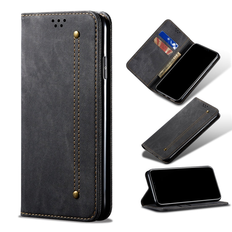 For Huawei nova 8i / Honor 50 Lite Denim Texture Casual Style Leather Phone Case