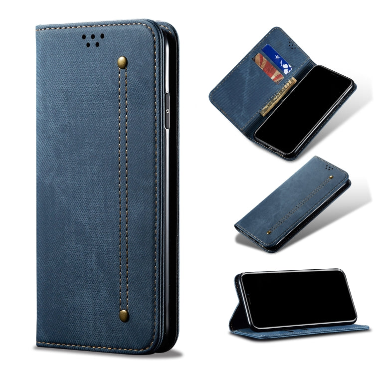 For Huawei nova 8i / Honor 50 Lite Denim Texture Casual Style Leather Phone Case