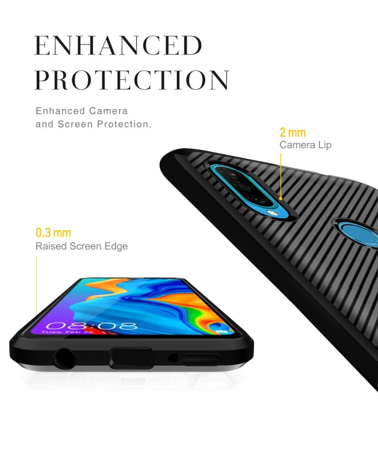 For Huawei P Smart Z Carbon Fiber Texture Shockproof TPU Protective Case
