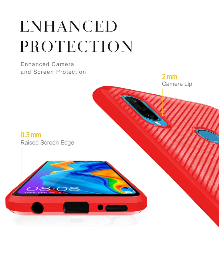 For Huawei P Smart Z Carbon Fiber Texture Shockproof TPU Protective Case