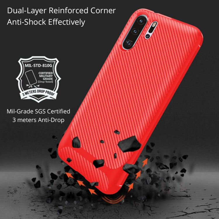 For Huawei P30 Pro Carbon Fiber Texture Shockproof TPU Protective Case