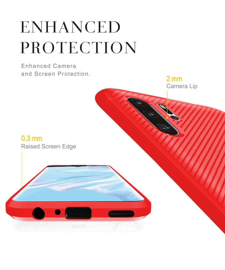 For Huawei P30 Pro Carbon Fiber Texture Shockproof TPU Protective Case