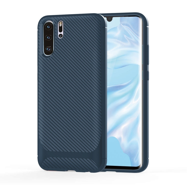 For Huawei P30 Pro Carbon Fiber Texture Shockproof TPU Protective Case