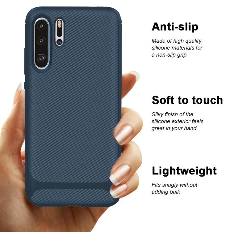For Huawei P30 Pro Carbon Fiber Texture Shockproof TPU Protective Case