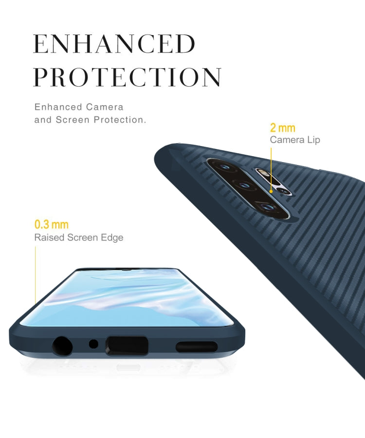 For Huawei P30 Pro Carbon Fiber Texture Shockproof TPU Protective Case