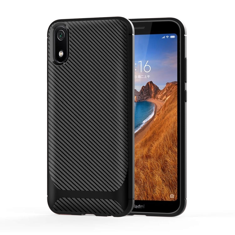 For Huawei Y5 2019 Carbon Fiber Texture Shockproof TPU Protective Case