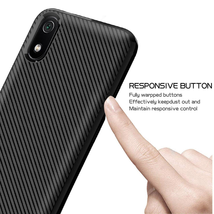 For Huawei Y5 2019 Carbon Fiber Texture Shockproof TPU Protective Case