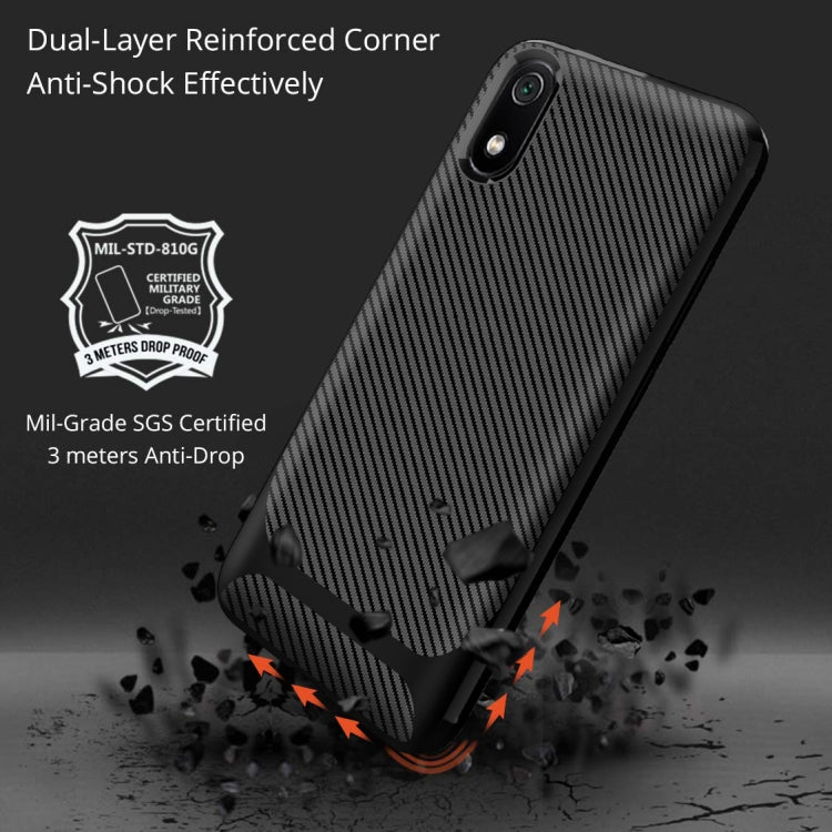 For Huawei Y5 2019 Carbon Fiber Texture Shockproof TPU Protective Case