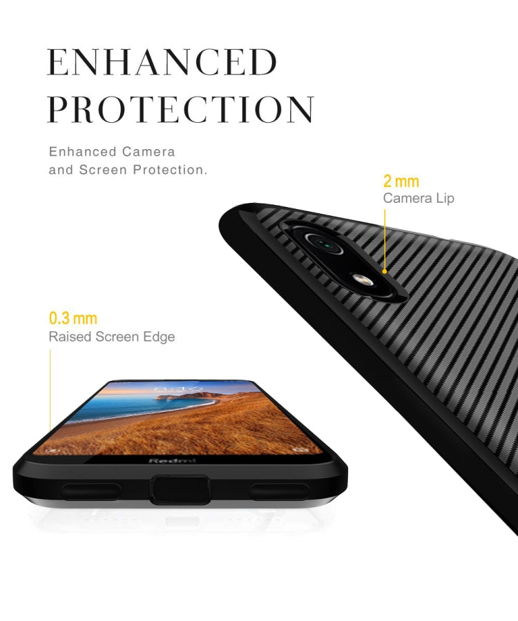 For Huawei Y5 2019 Carbon Fiber Texture Shockproof TPU Protective Case