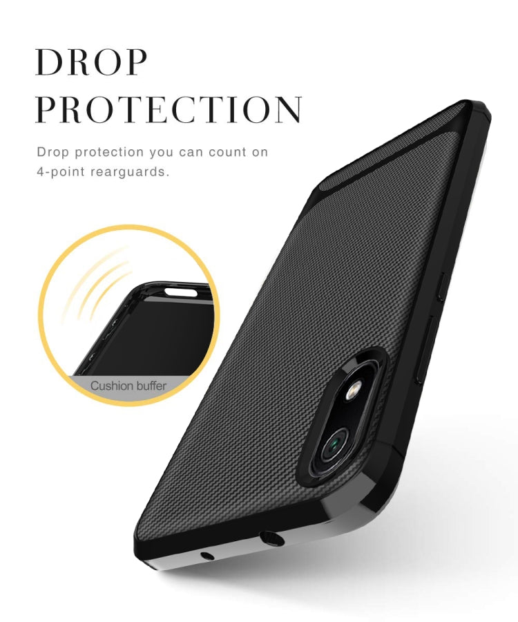 For Huawei Y5 2019 Carbon Fiber Texture Shockproof TPU Protective Case