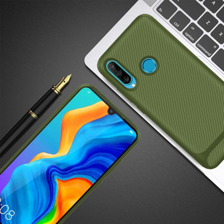 For Huawei Y6 2019 Carbon Fiber Texture Shockproof TPU Protective Case
