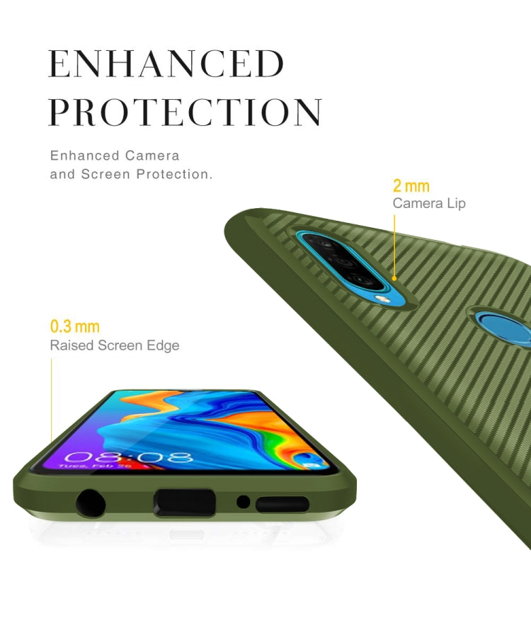 For Huawei Y6 2019 Carbon Fiber Texture Shockproof TPU Protective Case
