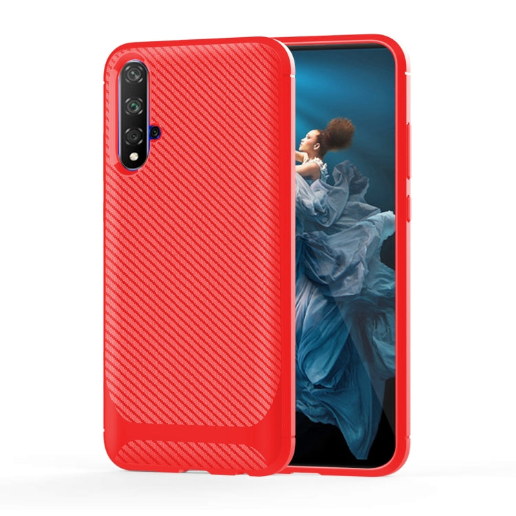 For Huawei Honor 20 Carbon Fiber Texture Shockproof TPU Protective Case