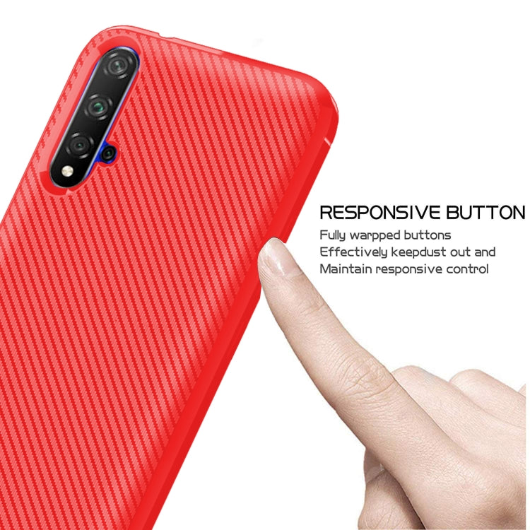 For Huawei Honor 20 Carbon Fiber Texture Shockproof TPU Protective Case