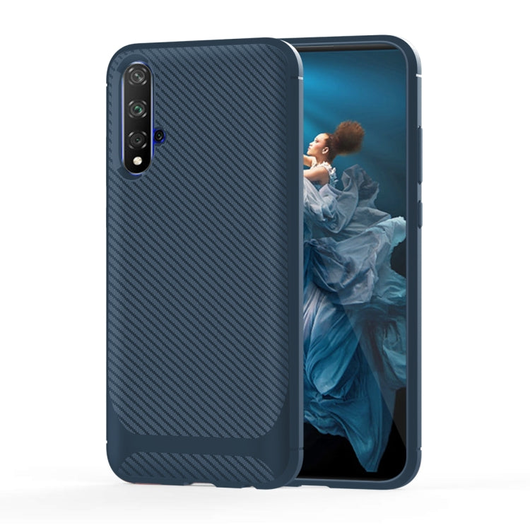 For Huawei Honor 20 Carbon Fiber Texture Shockproof TPU Protective Case