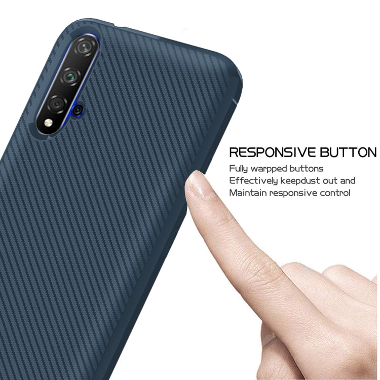 For Huawei Honor 20 Carbon Fiber Texture Shockproof TPU Protective Case