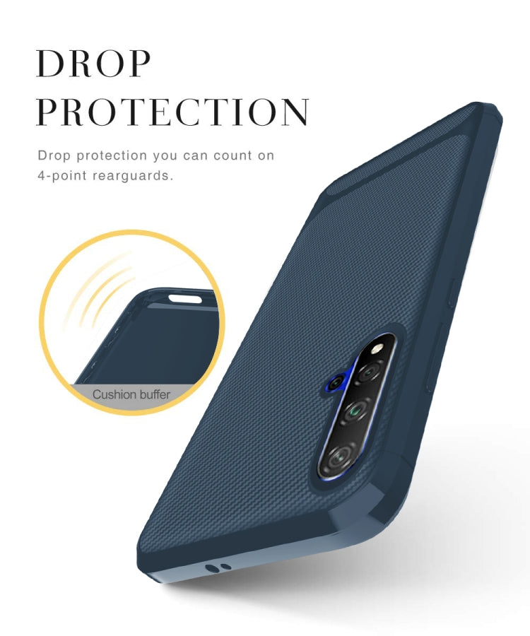 For Huawei Honor 20 Carbon Fiber Texture Shockproof TPU Protective Case