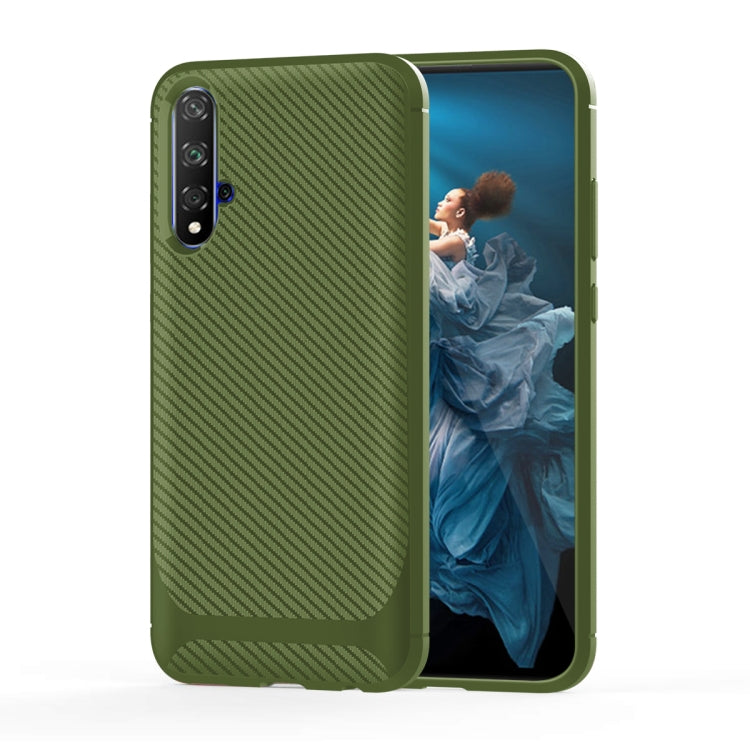 For Huawei Honor 20 Carbon Fiber Texture Shockproof TPU Protective Case