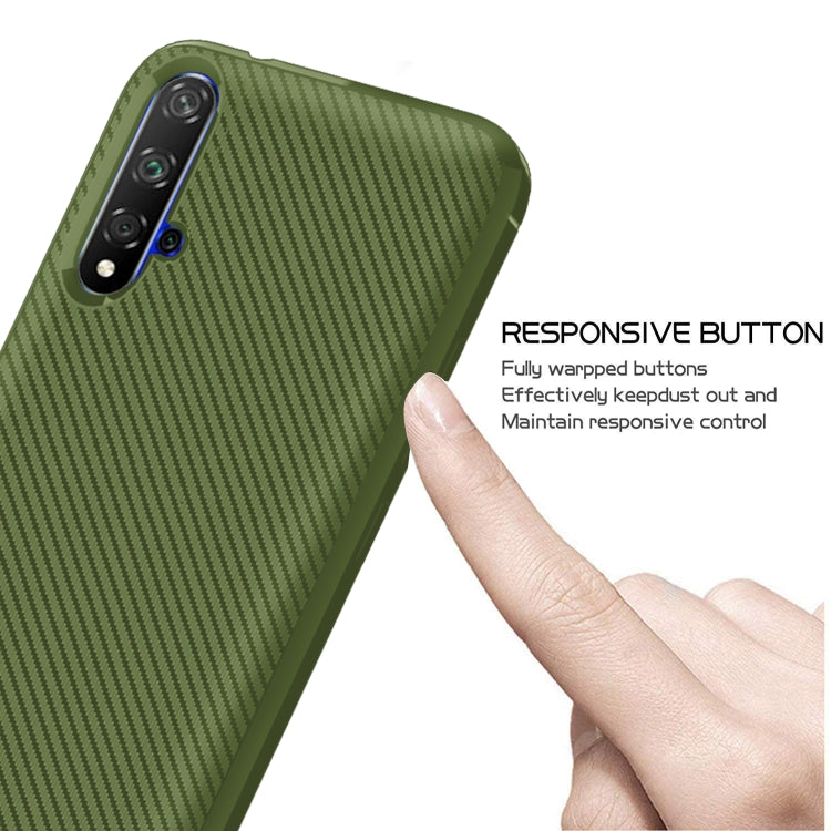 For Huawei Honor 20 Carbon Fiber Texture Shockproof TPU Protective Case