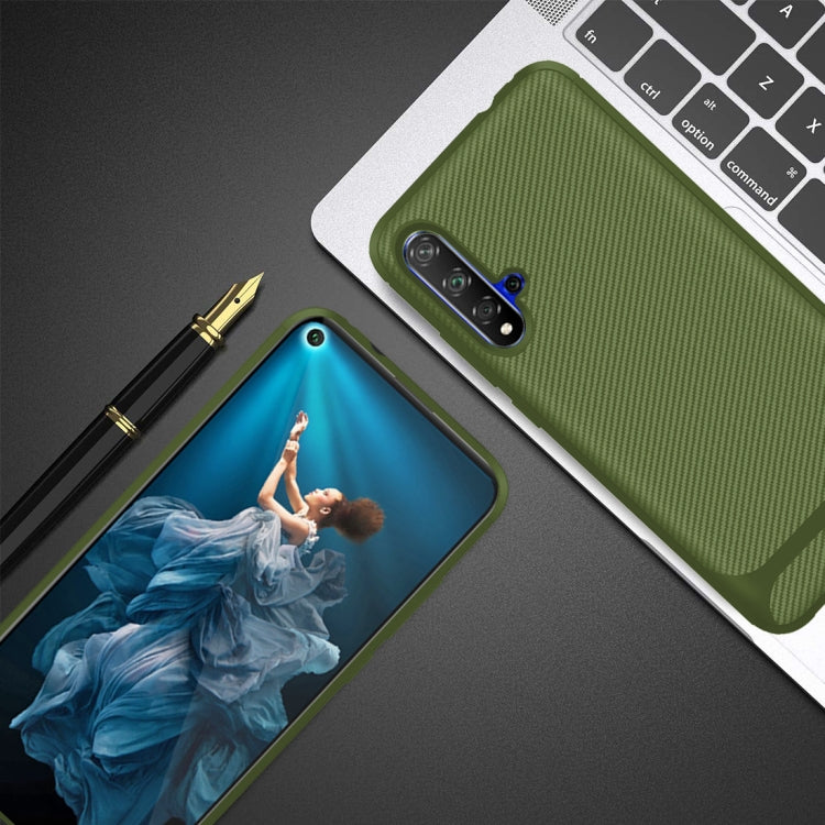 For Huawei Honor 20 Carbon Fiber Texture Shockproof TPU Protective Case