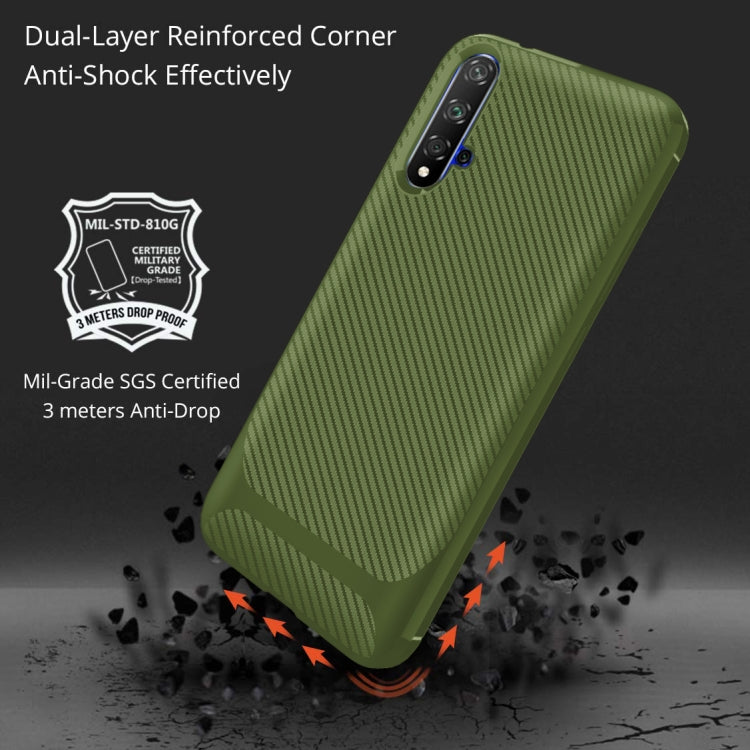 For Huawei Honor 20 Carbon Fiber Texture Shockproof TPU Protective Case