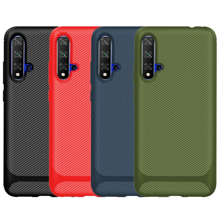 For Huawei Honor 20 Carbon Fiber Texture Shockproof TPU Protective Case