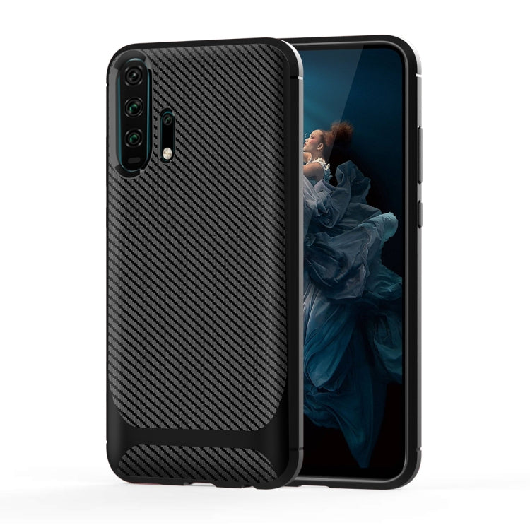 For Huawei Honor 20 Pro Carbon Fiber Texture Shockproof TPU Protective Case