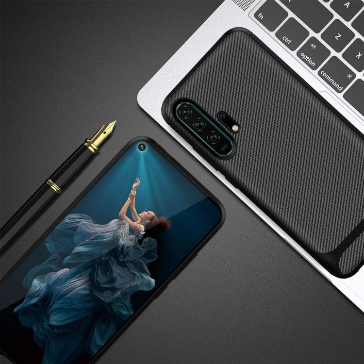 For Huawei Honor 20 Pro Carbon Fiber Texture Shockproof TPU Protective Case