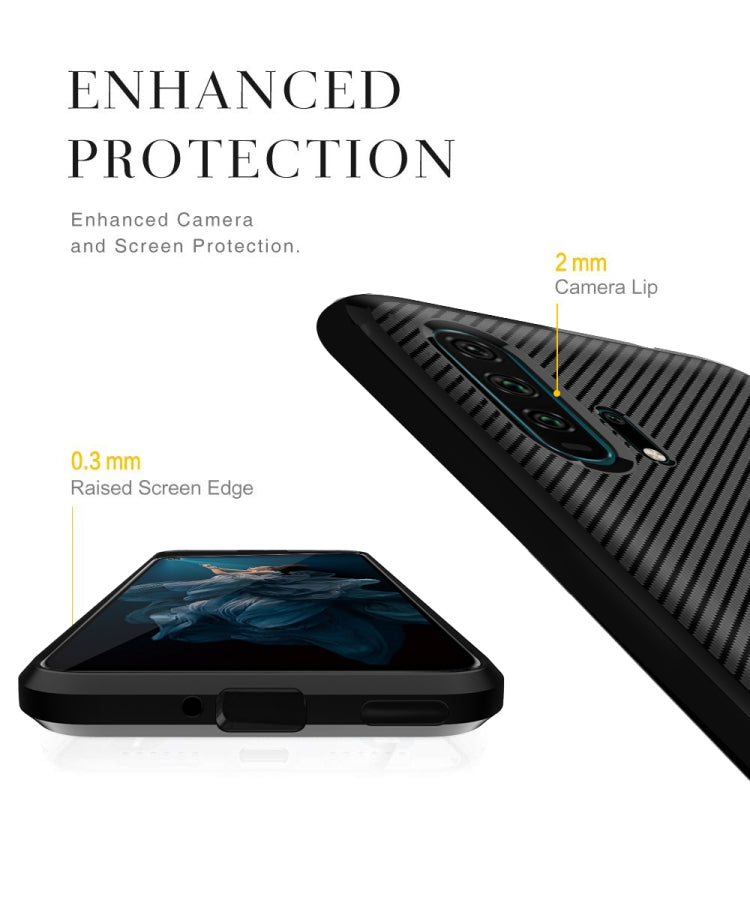 For Huawei Honor 20 Pro Carbon Fiber Texture Shockproof TPU Protective Case