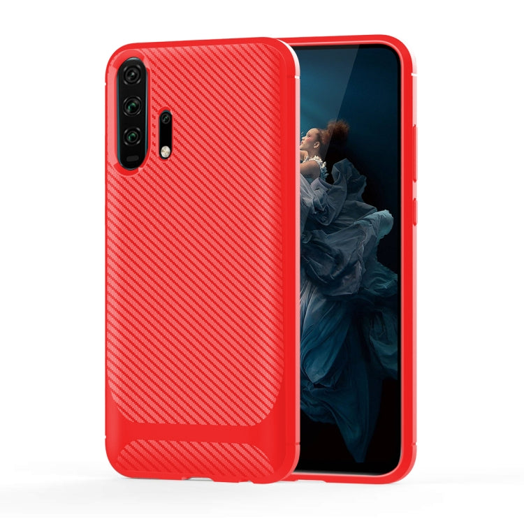 For Huawei Honor 20 Pro Carbon Fiber Texture Shockproof TPU Protective Case